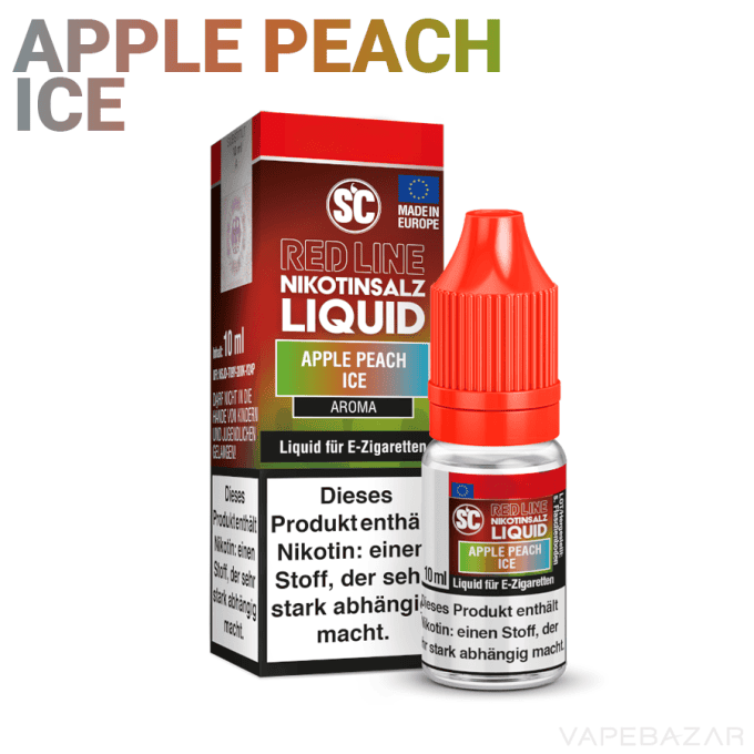SC Red Line Nikotinsalz Liquid – Apfel-Pfirsich-Eis