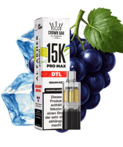 Al Fakher – Crown Bar 15K Pro Max DTL Pod – Traubensprudel 10 ml