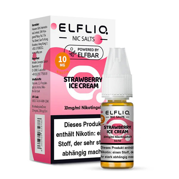 Elfliq - Erdbeereis Nikotinsalz Liquid 10ml | 10mg/ml