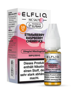 Elfliq - Erdbeer-Himbeer-Kirsch-Eis Nikotinsalz Liquid 10ml | 10mg/ml