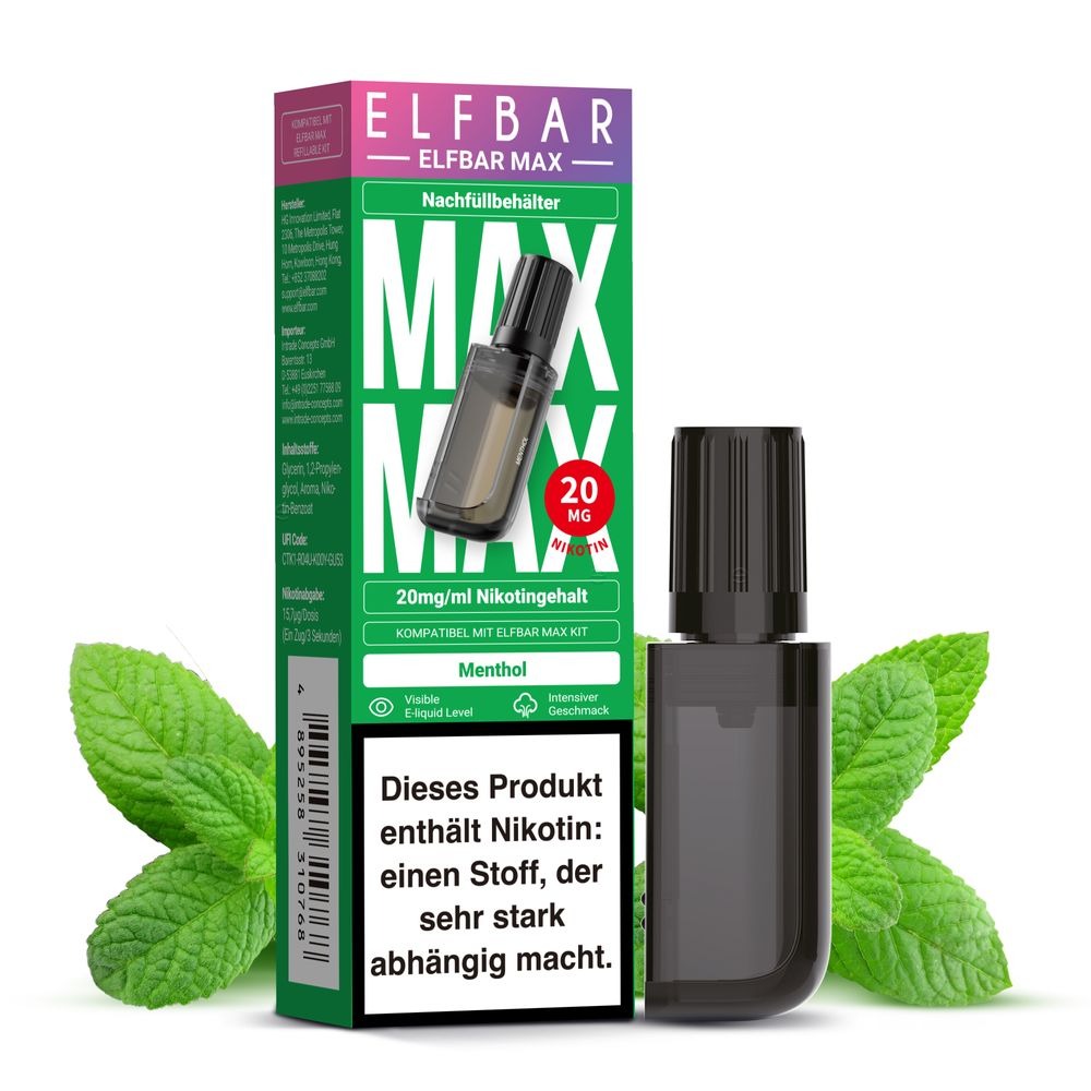 Elfbar Max - Menthol - 10ml Liquid Pod