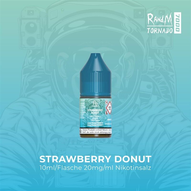 RandM Tornado - Erdbeer-Donut-Nicsalz-Flüssigkeit 10 ml | 20 mg/ml