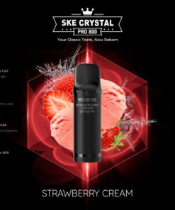 SKE Crystal Pro 800 Pod – Erdbeercreme 2 % Nikotin (2er-Pack)