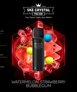 SKE Crystal Pro 800 Pod – Wassermelone, Erdbeere, Kaugummi, 2 % Nikotin (2er-Pack)